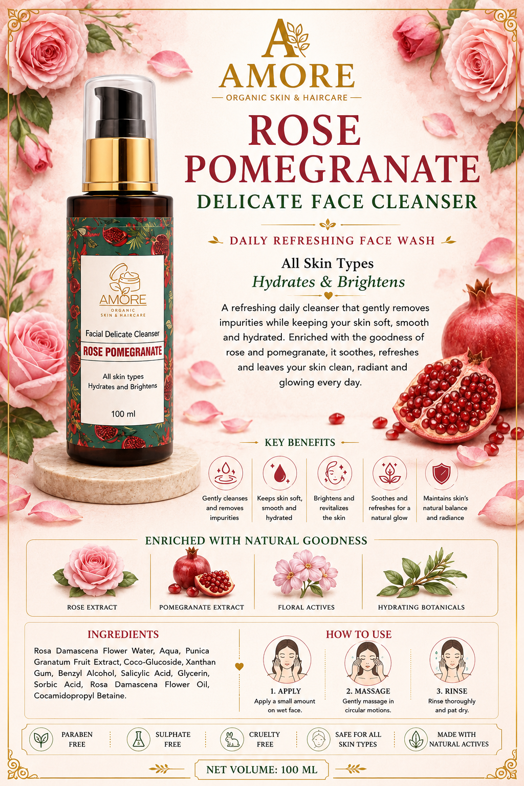 Rose Pomegranate Delicate Facial Cleanser